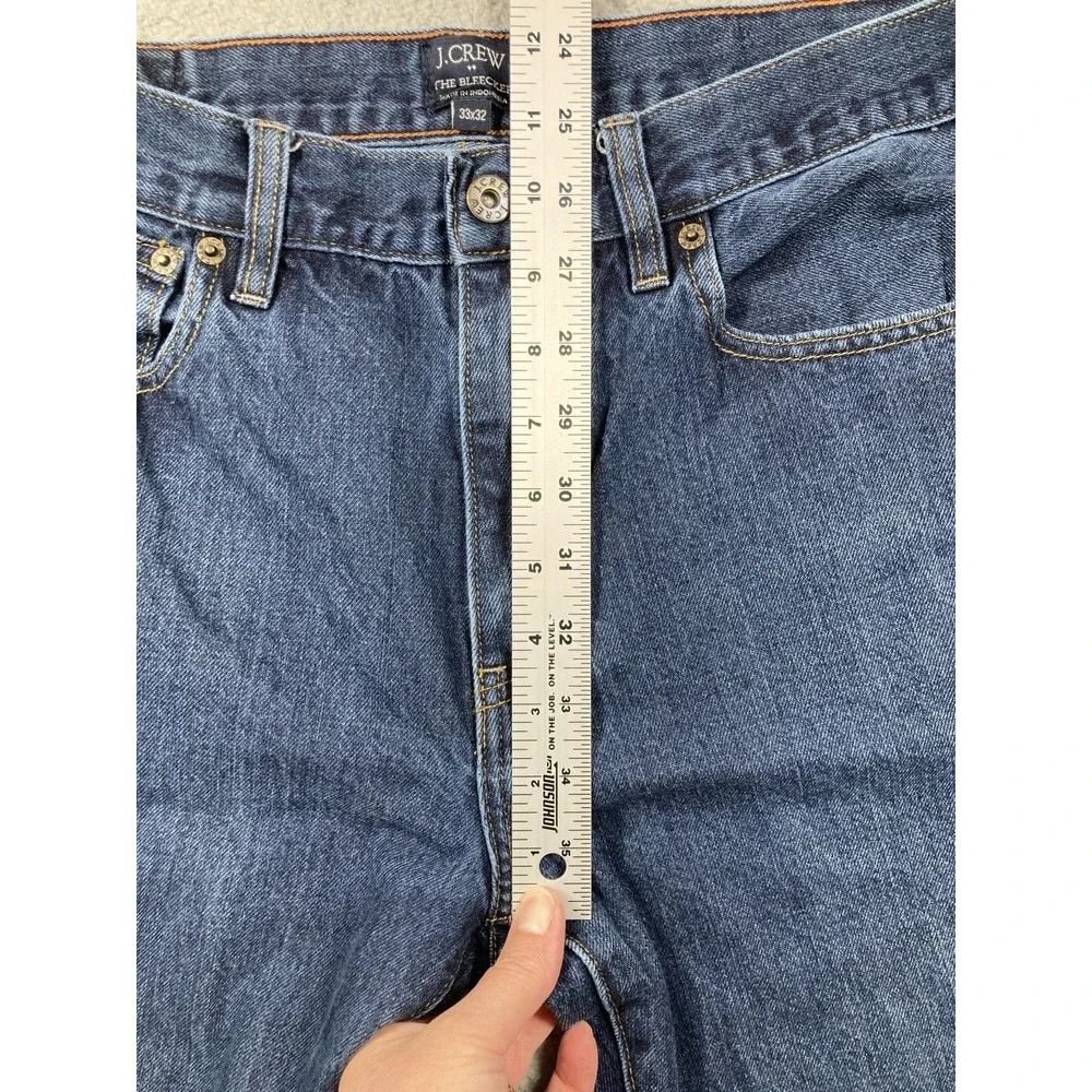 J Crew Jeans Mens 33x32‎ (32x30) Blue The Bleecker Straight Medium Wash Denim